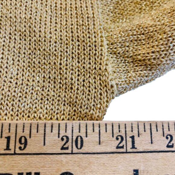 Dana Scott Vintage Gold Sparkle Top Pull-Over Round Neck Relaxed Fit LS, size XL - Picture 8 of 12